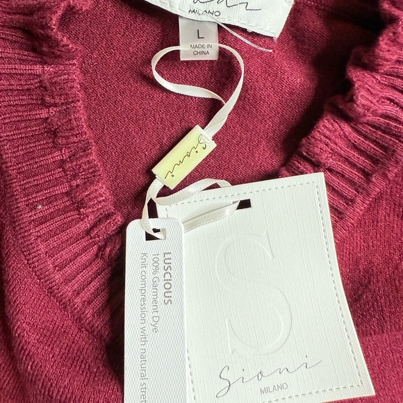 Sioni Milano Pink 3D Floral Sleeve Sweater – Size L (NWT) - Picture 4 of 5